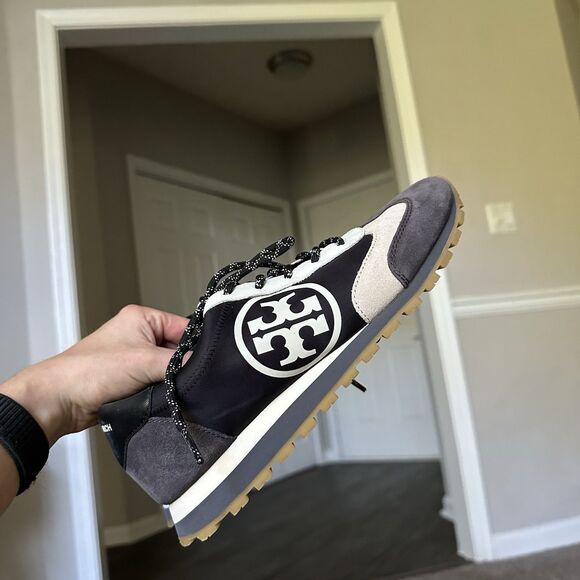 Tory Burch Women's Sawtooth Designer Sneakers Shoes Size 9M Black/Gray Lace-Up - Picture 11 of 11